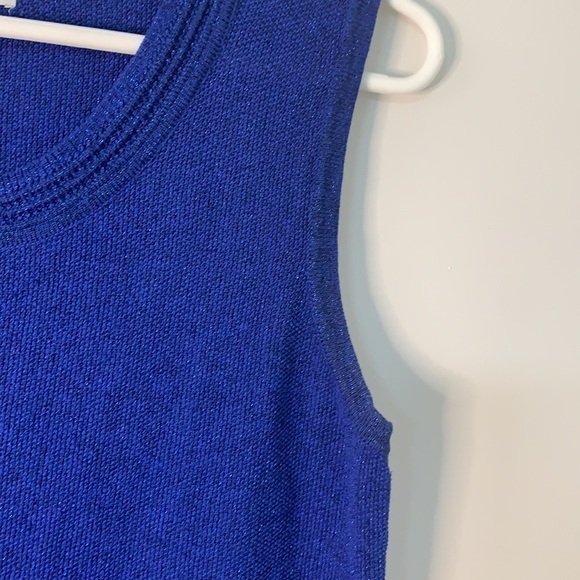 ROYAL BLUE SPARKLY SLEEVELESS TOP SIZE L - Picture 4 of 7